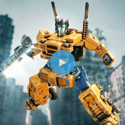 Animazione 3D Personaggio Robot che si Trasforma: Video Render
